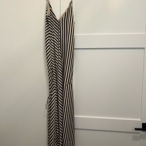 Banana Republic Black and White Spaghetti Strap Maxi Sundress